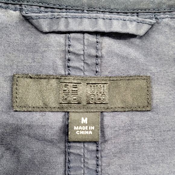 Uniqlo Navy Blue Hooded Nylon Cotton Long-sleeve Utility Jacket Women's Size M - Picture 6 of 8